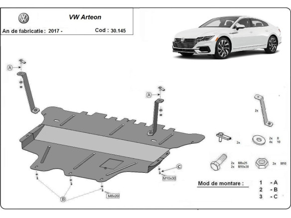 Stahl Unterfahrschutz für Motor VW Passat Alltrack - Schaltgetriebe (2015-2024) EANVolkswagen Passat