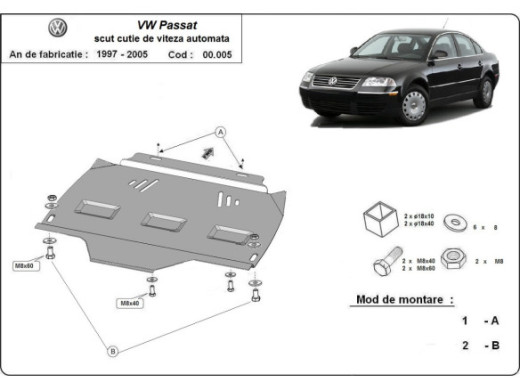 Stahl Unterfahrschutz für Getriebe Automatikgetriebe VW Passat B5, B5.5 (1997-2005) EANVolkswagen