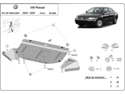Stahl Unterfahrschutz für Motor VW Passat B8 - Automatikgetriebe (2015-2026) EANVolkswagen Passat 2