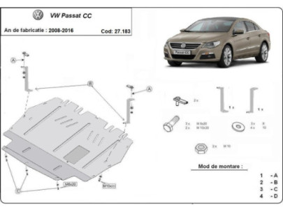 Stahl Unterfahrschutz für Motor VW Passat B8 - Automatikgetriebe (2015-2026) EANVolkswagen Passat 2