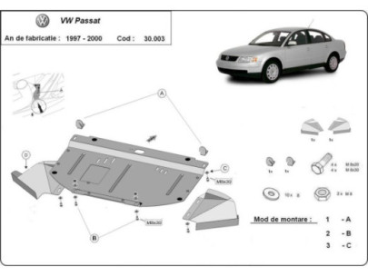 Stahl Unterfahrschutz für Motor VW Passat B8 - Automatikgetriebe (2015-2026) EANVolkswagen Passat 2