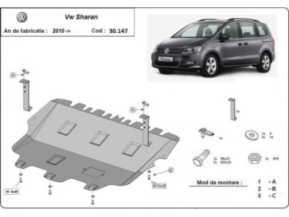 Stahl Unterfahrschutz für Motor Volkswagen Sharan (2010-2022) EAN 2