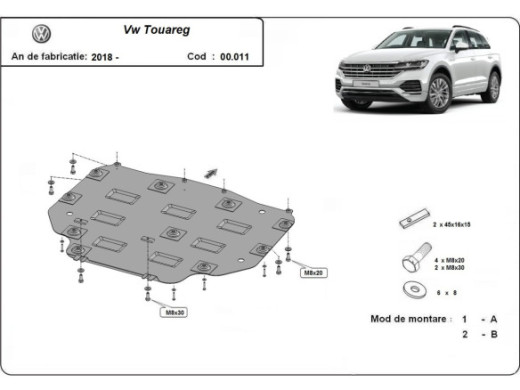 Stahl Unterfahrschutz für Getriebe VW Touareg (2018-2026) EANVolkswagen