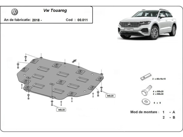 Stahl Unterfahrschutz für Getriebe VW Touareg (2018-2026) EANVolkswagen