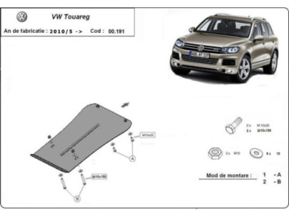 Stahl Unterfahrschutz für Getriebe VW Touareg 7L (2003-2006) EANVolkswagen Touareg