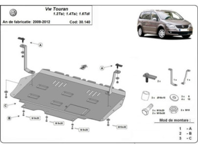 Stahl Unterfahrschutz für Motor Volkswagen Sharan (1999-2010) EANVolkswagen 2