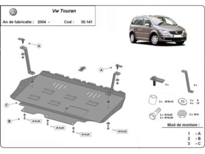 Stahl Unterfahrschutz für Motor Volkswagen Sharan (1999-2010) EANVolkswagen 2