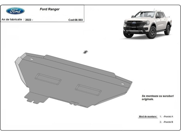 Stahl Unterfahrschutz für Kühler Ford Ranger (2023-2026) EANFord Ranger