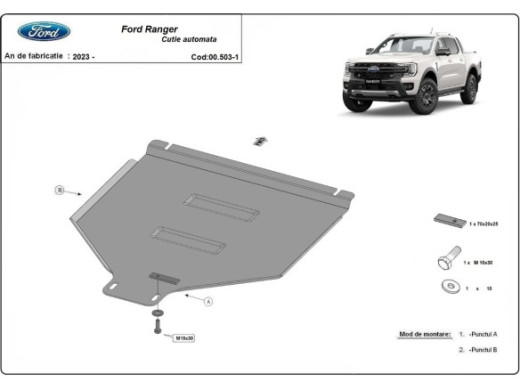 Stahl Unterfahrschutz für Getriebe Automatikgetriebe Ford Ranger (2023-2026) EANFord Ranger