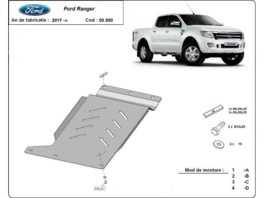 Stahl Unterfahrschutz für Getriebe Ford Ranger (2011-2020) EANFord Ranger