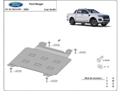 Stahl Unterfahrschutz für Kühler Ford Ranger (2023-2026) EANFord Ranger