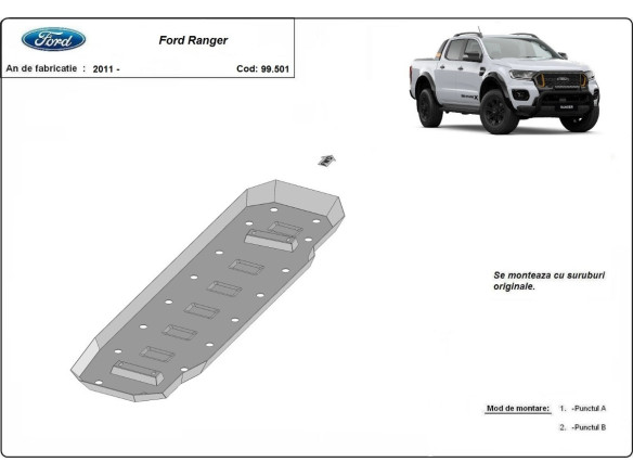 Stahl Unterfahrschutz für Kraftstofftank Ford Ranger (2011-2023) EANFord Ranger