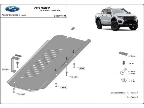 Stahl Unterfahrschutz für Ford Ranger (2020-2023) EANFord Ranger