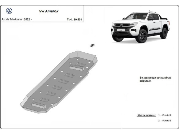 Stahl Unterfahrschutz für Kraftstofftank Volkswagen Amarok (2022-2026) EANVolkswagen