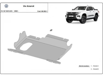 Stahl Unterfahrschutz für Getriebe, Differential Volkswagen Amarok - V6 automat (2016-2022) EANVolkswagen Amarok
