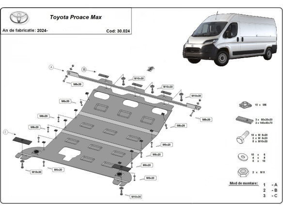 Stahl Unterfahrschutz für Motor Toyota Proace Max (2024-2026) EANToyota Proace Max