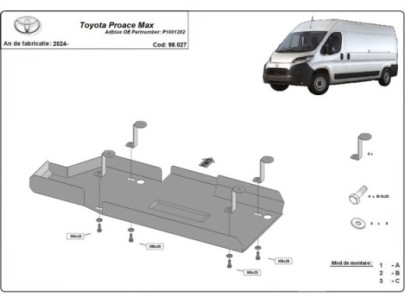 Stahl Unterfahrschutz für Katalysator Toyota Auris (2007-2012) EANToyota 2