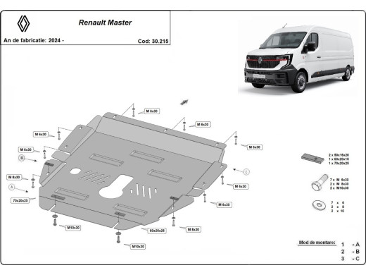 Stahl Unterfahrschutz für Motor Renault Master (2024-2026) EANRenault Master