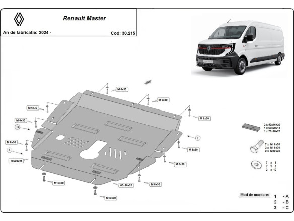 Stahl Unterfahrschutz für Motor Renault Master (2024-2026) EANRenault Master