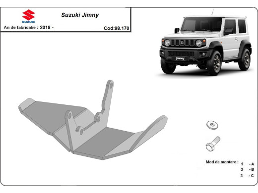 Stahl Unterfahrschutz für Differential Suzuki Jimny (2018-2026) EANSuzuki Jimny