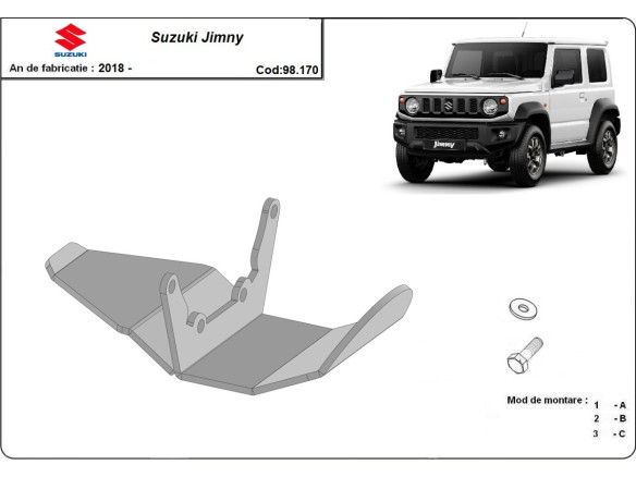 Stahl Unterfahrschutz für Differential Suzuki Jimny (2018-2026) EANSuzuki Jimny