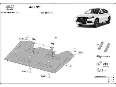 Stahl Unterfahrschutz für Motor Audi Q5 (2008-2017) EANAudi Q5 2