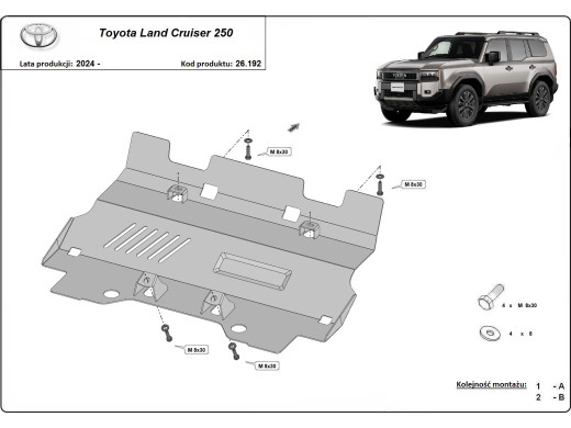 Stahl Unterfahrschutz für Kühler Toyota Land Cruiser 250 (2024-2026) EANToyota Land Cruiser