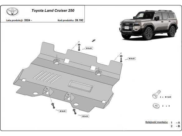 Stahl Unterfahrschutz für Kühler Toyota Land Cruiser 250 (2024-2026) EANToyota Land Cruiser