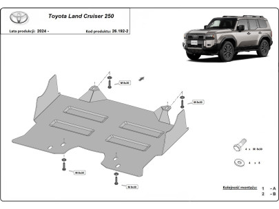 Stahl Unterfahrschutz für Motor Toyota Land Cruiser 150 (2009-2023) EANToyota Land Cruiser 2