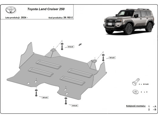 Stahl Unterfahrschutz für Motor Toyota Land Cruiser 250 (2024-2026) EANToyota Land Cruiser