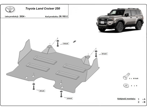 Stahl Unterfahrschutz für Motor Toyota Land Cruiser 250 (2024-2026) EANToyota Land Cruiser