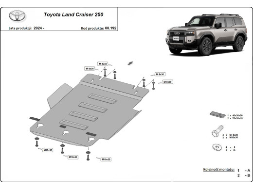 Stahl Unterfahrschutz für Getriebe Toyota Land Cruiser 250 (2024-2026) EANToyota Land Cruiser
