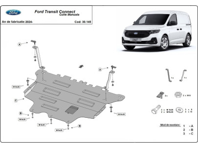 Stahl Unterfahrschutz für Motor Ford Transit FWD (2020-2026) EANFord 2