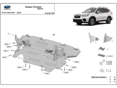 Stahl Unterfahrschutz für Motor Subaru Forester 2 (2002-2008) EANSubaru Forester