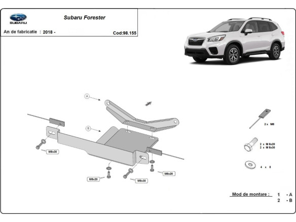 Stahl Unterfahrschutz für Differentialschutz Subaru Forester (2018-2026) EANSubaru Forester