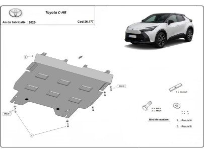 Stahl Unterfahrschutz für Differentialschutz Toyota C-HR (2023-2026) EANToyota C-HR 2
