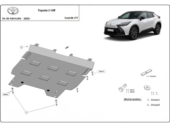 Stahl Unterfahrschutz für Motor Toyota C-HR (2023-2026) EANToyota C-HR