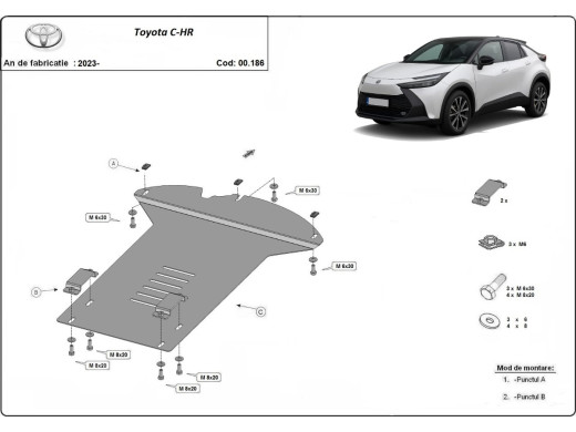 Stahl Unterfahrschutz für Differentialschutz Toyota C-HR (2023-2026) EANToyota C-HR