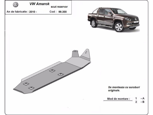 Stahl Unterfahrschutz für Kraftstofftank Volkswagen Amarok (2010-2026) EANVolkswagen Amarok