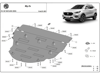 Stahl Unterfahrschutz für Motor MG ZS (2022-2026) EAN