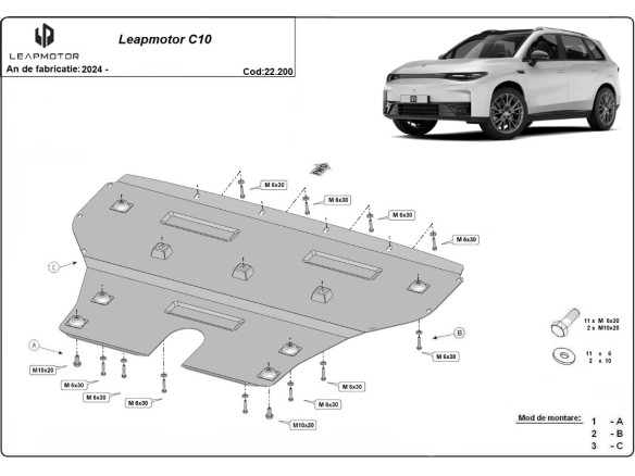 Stahl Unterfahrschutz für Motor Leapmotor C10 (2024-2026) EANLeapmotor C10