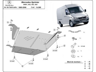Stahl Unterfahrschutz für Motor Mercedes Sprinter-FWDMercedes