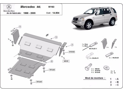 Stahl Unterfahrschutz für Motor Mercedes Sprinter-FWDMercedes