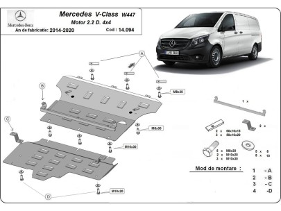 Stahl Unterfahrschutz für Motor Mercedes Sprinter-FWDMercedes