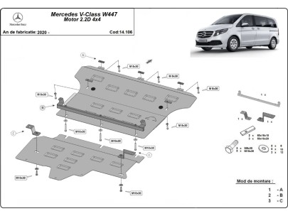 Stahl Unterfahrschutz für Motor Mercedes Sprinter-FWDMercedes