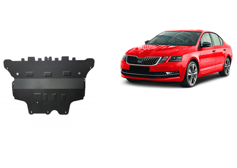 Stahl Unterfahrschutz für Motor, Getriebe Skoda Octavia 3 - Automatikgetriebe (2013-2019)