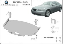 Stahl Unterfahrschutz für Motor BMW Seria 5 E60/E61 mit serienmäßige Frontstoßstange (2003-2010)