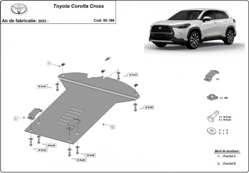 Stahl Unterfahrschutz für Katalysator Toyota Corolla Cross (2022-2026)
