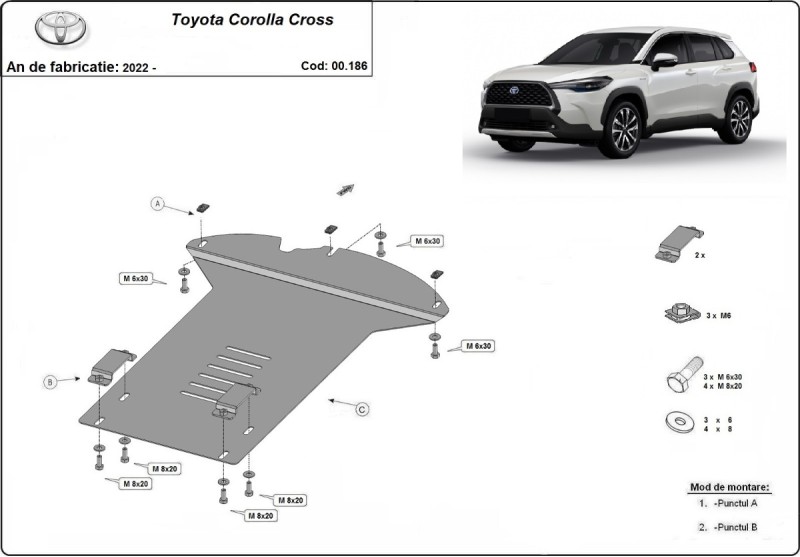 Stahl Unterfahrschutz für Katalysator Toyota Corolla Cross (2022-2026)