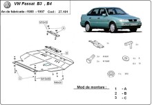 Stalowa Osłona pod silnik Volkswagen Passat - B3, B4 - Diesel (1988-1997) EAN
